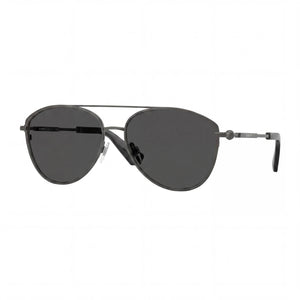 Burberry Classic Black Aviator Sunglasses for Unisex, Dark Grey lens