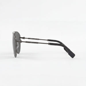Burberry Classic Aviator Sunglasses Unisex — side view, Non-Polarized Dark Grey lens
