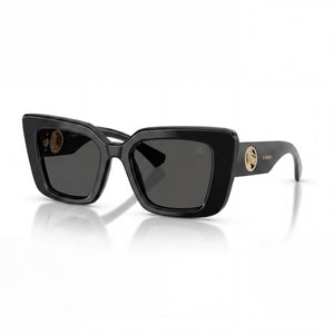 Burberry Classic Black Rectangle Sunglasses Unisex, Dark Grey lens