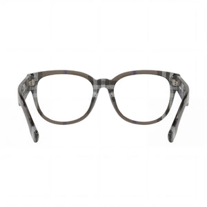 Burberry Classic Luxury Rectangle Eyeglasses Unisex — side view, Gray Acetate temples