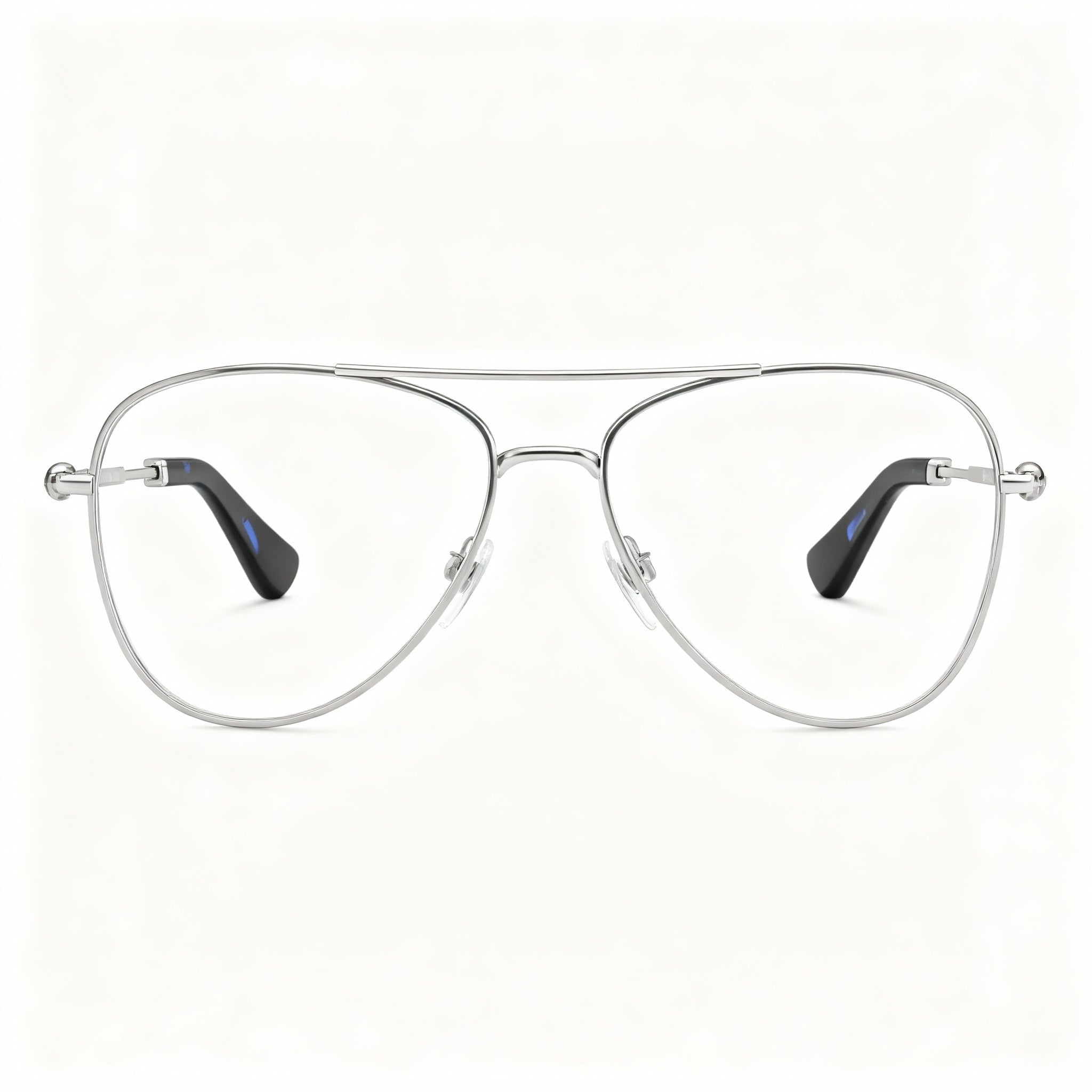 Burberry Classic Silver Aviator Eyeglasses Unisex, Photo 2