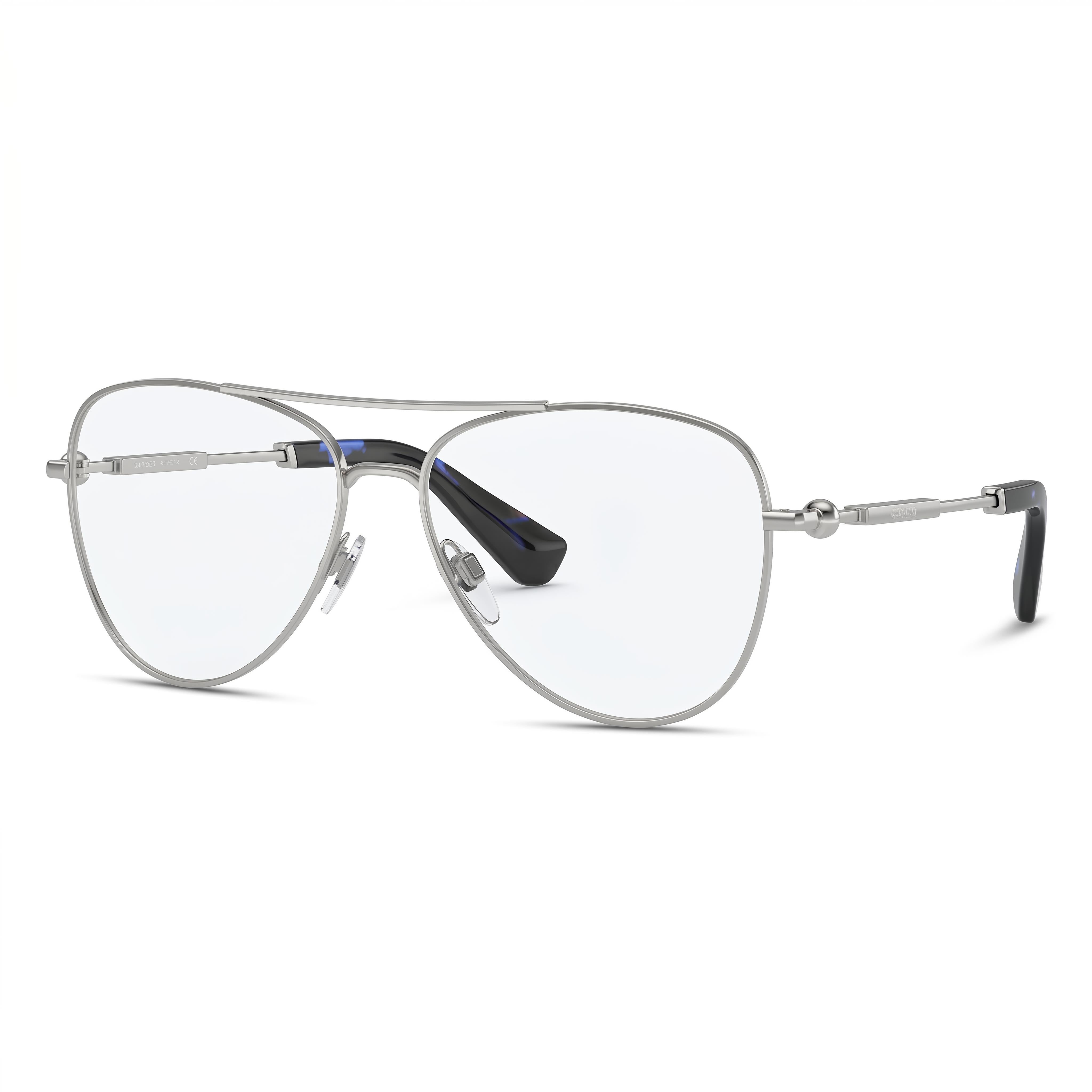 Burberry Classic Silver Aviator Eyeglasses Unisex, Photo 1