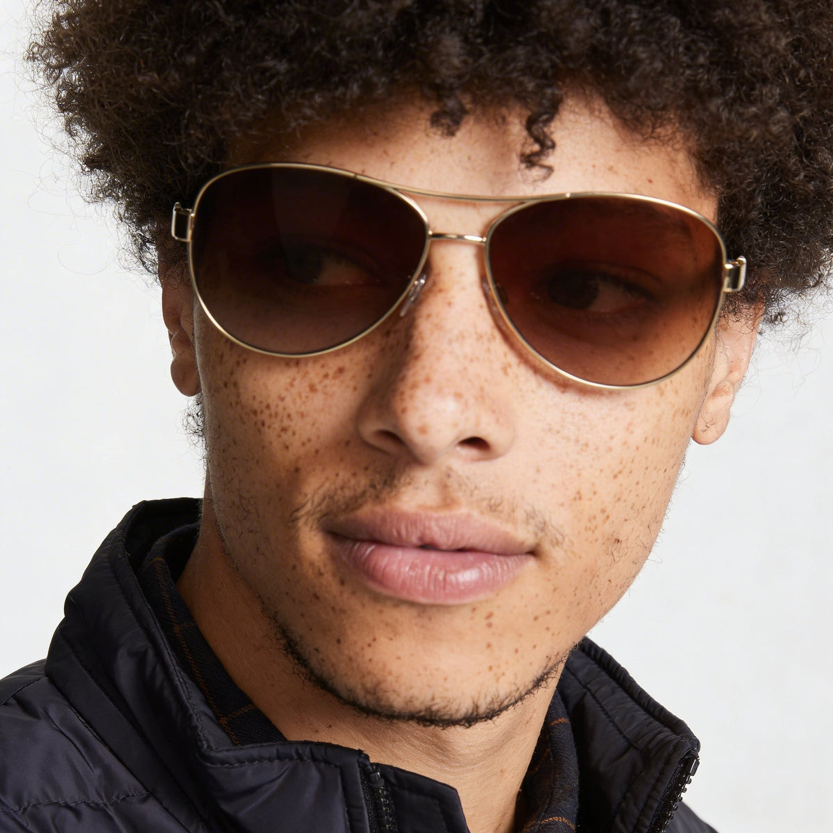 Gafas de sol aviador unisex Burberry, color oro claro/marrón, 59 mm, Photo 4