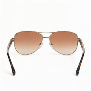 Burberry Aviator Sunglasses Unisex — side view, Non-Polarized Brown Gradient lens