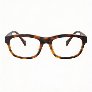 Burberry Havana Rectangle Eyeglasses for Men — front view, Havana frame