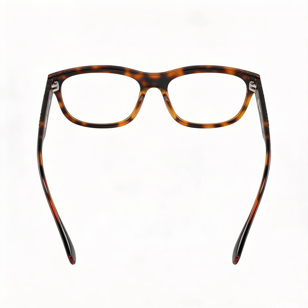 Burberry Havana Rectangle Eyeglasses Men — side view, Havana temples