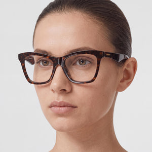 Burberry Rectangle Eyeglasses for Women — interior view, demo lenses