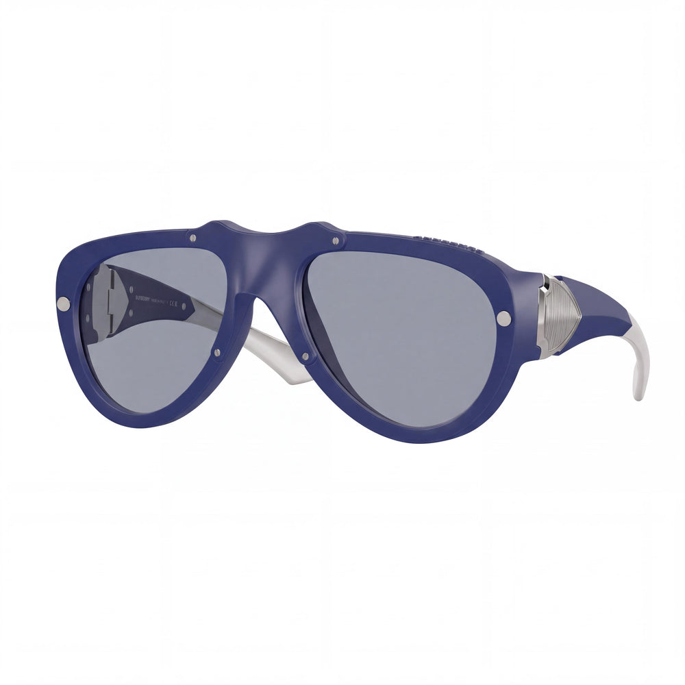 Burberry Wayfarers Dark Blue Aviator Sunglasses for Unisex, Blue lens