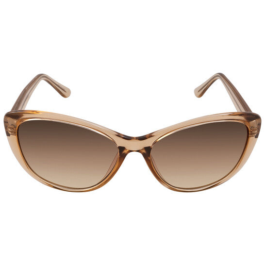 Gafas de sol Calvin Klein Cat-Eye con degradado marrón para mujer (CK19560S 270)