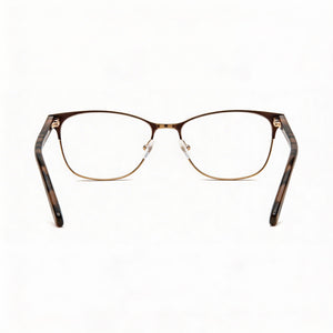 Calvin Klein Ck19305 Rectangle Eyeglasses Women — side view, Brown Metal temples