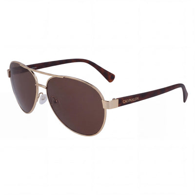 Calvin Klein Ck19316s Gold Aviator Sunglasses for Men, Brown lens
