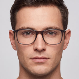 Calvin Klein Ck19513 Rectangle Eyeglasses for Men — interior view, Customisable demo lenses