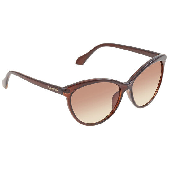 Gafas de sol de ojo de gato Calvin Klein CK19534S marrones para mujer, 58 mm, Photo 2