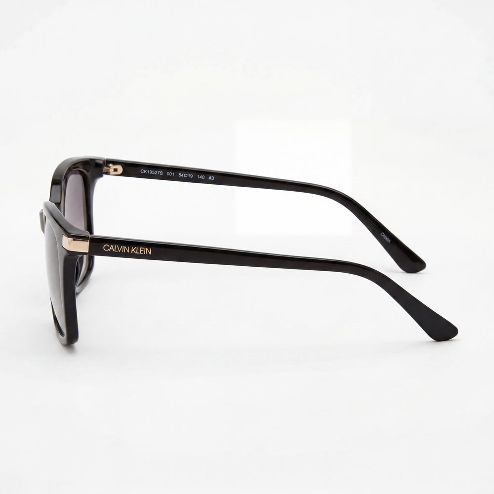 Calvin Klein CK19536S Cat Eye Sunglasses Women — side view, Non-Polarized Black lens