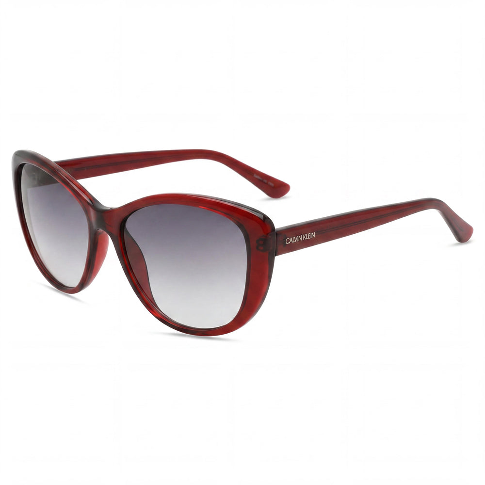 Calvin Klein CK19560S Red Cat Eye Sunglasses for Women, Grey Gradient lens