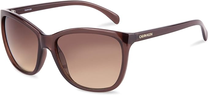 Gafas de sol Calvin Klein CK19565S 210 Cat-Eye para mujer: marrón cristal, lentes UV degradadas, Photo 1