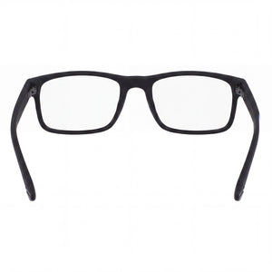 Calvin Klein CK19569 Rectangle Eyeglasses Men — side view, Black Acetate temples