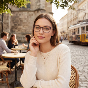 Calvin Klein Ck21118 Rectangle Eyeglasses for Unisex — interior view, Polycarbonate demo lenses