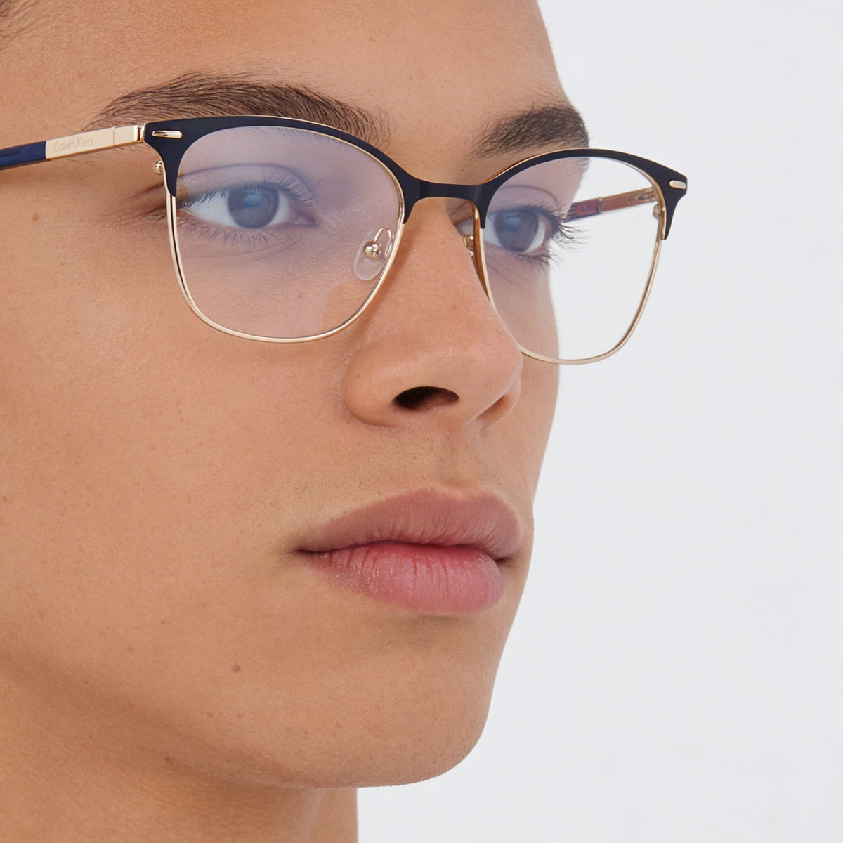 Calvin Klein CK21124 Blue Square Eyeglasses Unisex, 49mm, Photo 4