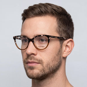 Calvin Klein CK21519 59408 Cat Eye Eyeglasses Unisex — interior view, Polycarbonate demo lenses