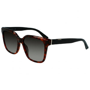 Calvin Klein CK21530S 220 Brown Rectangle Sunglasses for Women, Grey lens