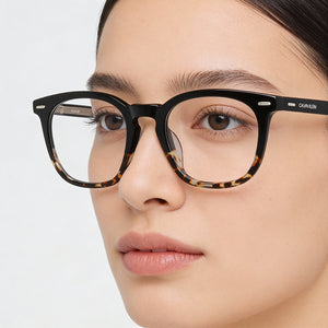 Calvin Klein CK21711 46992 Square Eyeglasses Unisex — side view, Black Alloy Steel temples