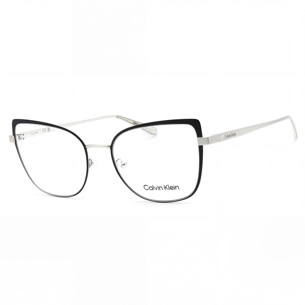 Gafas unisex Calvin Klein Ck22101 con montura cat eye de metal negro y plateado con una anchura de lente de 54 mm, Photo 1