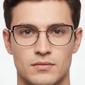 Calvin Klein CK22101 Cat Eye Eyeglasses Unisex — side view, Gold Metal temples