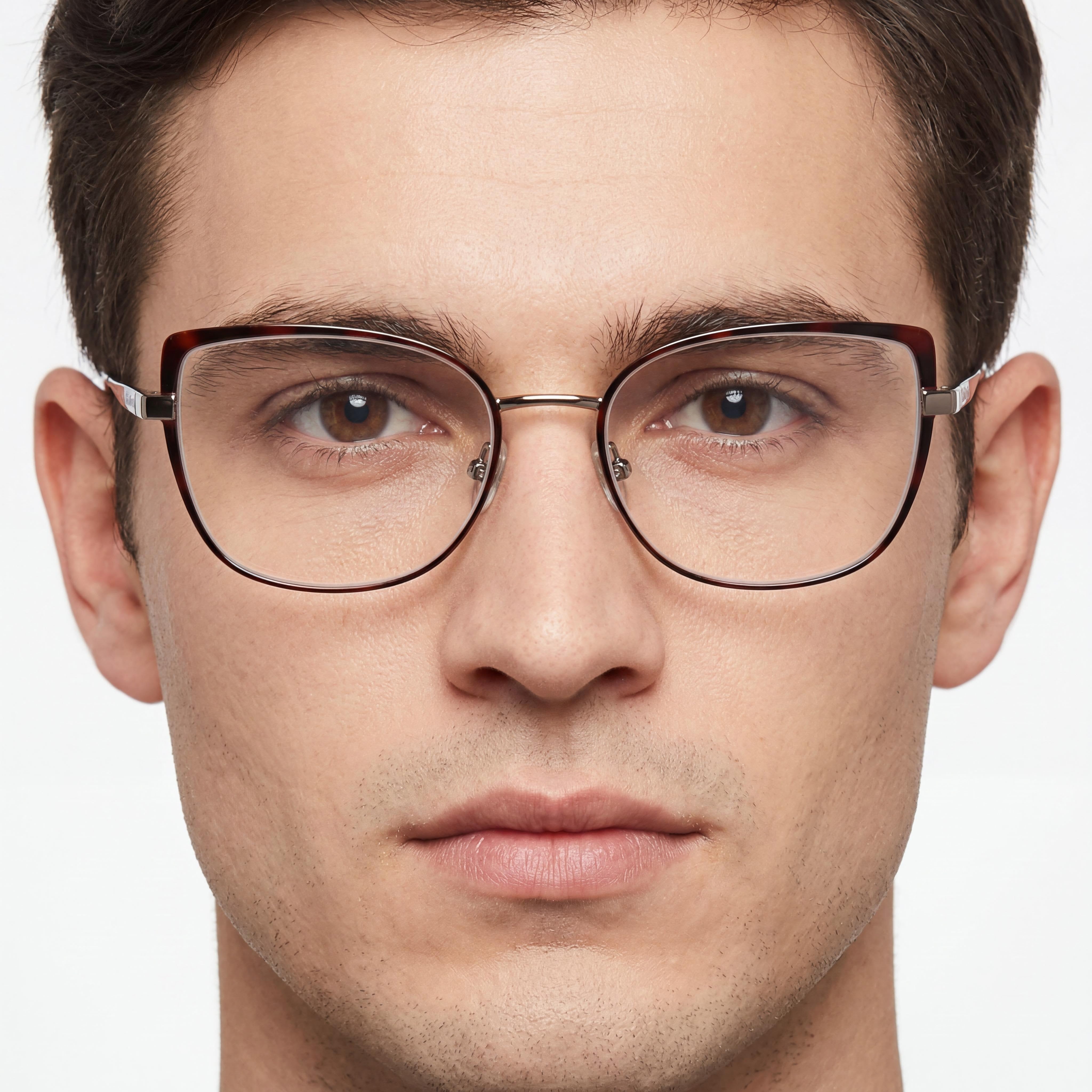 Calvin Klein CK22101 Gafas Unisex Ojo de Gato Havana Gold, Metal 54mm, Photo 3