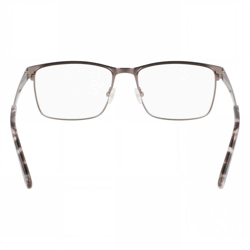 Calvin Klein CK22102 Rectangle Eyeglasses Unisex — side view, Black Metal temples