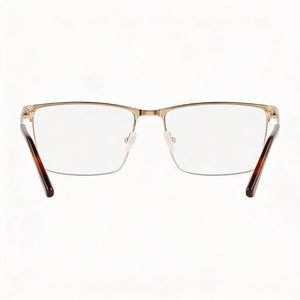 Calvin Klein Ck22102 Rectangle Eyeglasses Unisex — side view, Gold Metal temples