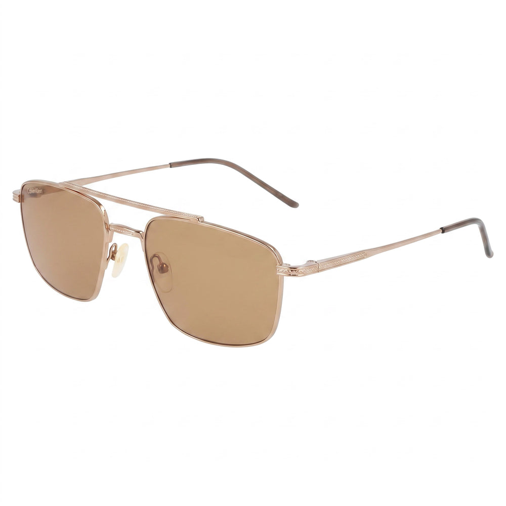 Calvin Klein CK22111TS 717 Gold Aviator Sunglasses for Men, Brown lens