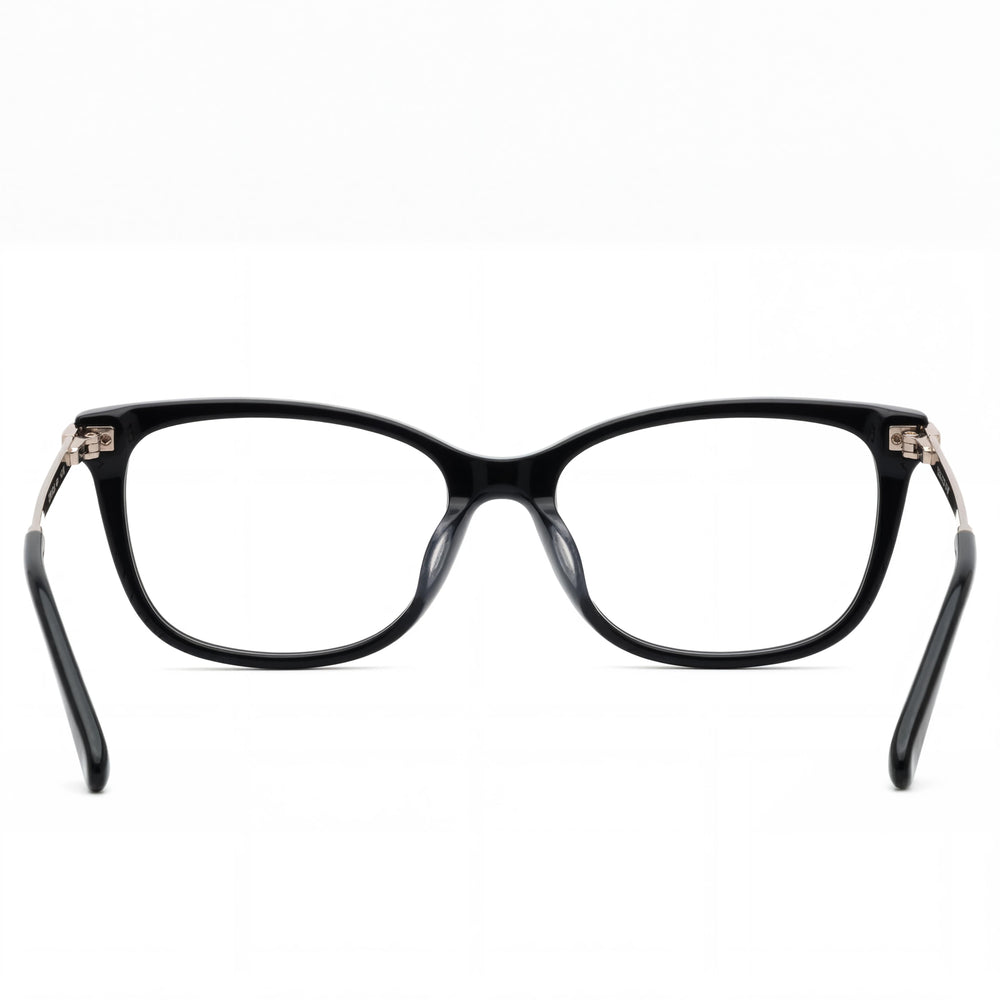 Calvin Klein CK22501 Cat Eye Eyeglasses Unisex — side view, Black Plastic temples
