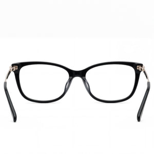 Calvin Klein CK22501 Cat Eye Eyeglasses Unisex — side view, Black Plastic temples