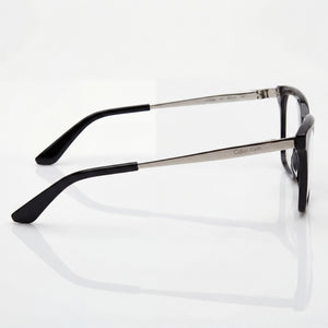 Calvin Klein CK22509 Rectangle Eyeglasses Women — side view, Black Acetate temples