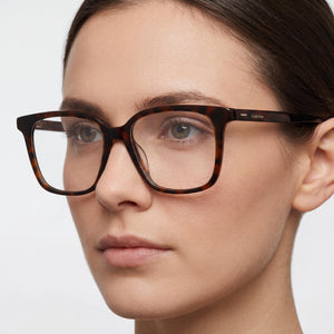 Calvin Klein CK22540 Rectangle Eyeglasses for Women — interior view, Acetate frame detail