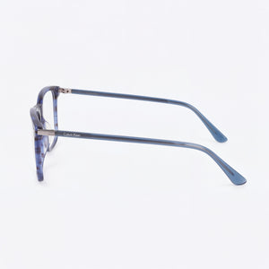 Calvin Klein CK22541 Rectangle Eyeglasses Unisex — side view, Blue Acetate temples