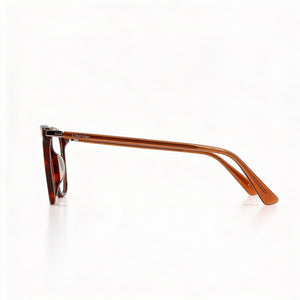 Calvin Klein Ck22541 Rectangle Eyeglasses Unisex — side view, Havana Metal temples