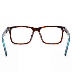 Calvin Klein CK22544 Rectangle Eyeglasses Unisex — side view, Havana Metal temples