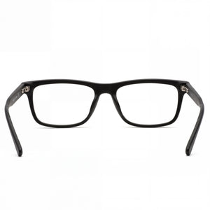 Calvin Klein CK22547 Rectangle Eyeglasses Men — side view, Black Acetate temples