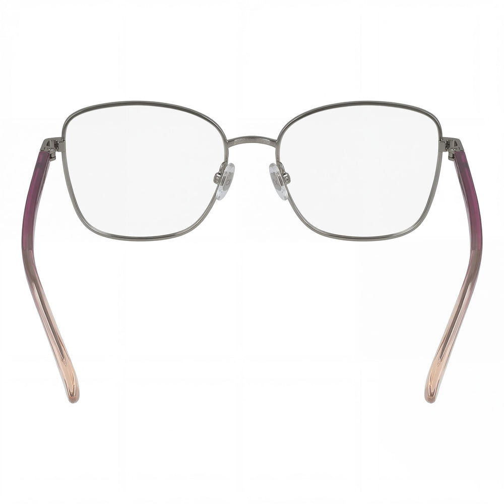 Calvin Klein Ck23128 Cat Eye Eyeglasses Women — side view, Silver Metal temples