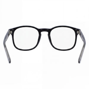 Calvin Klein CK23517 Square Eyeglasses Unisex — side view, Black Plastic temples