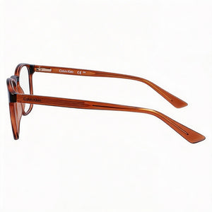 Calvin Klein Ck23517 Rectangle Eyeglasses Unisex — side view, Havana Metal temples