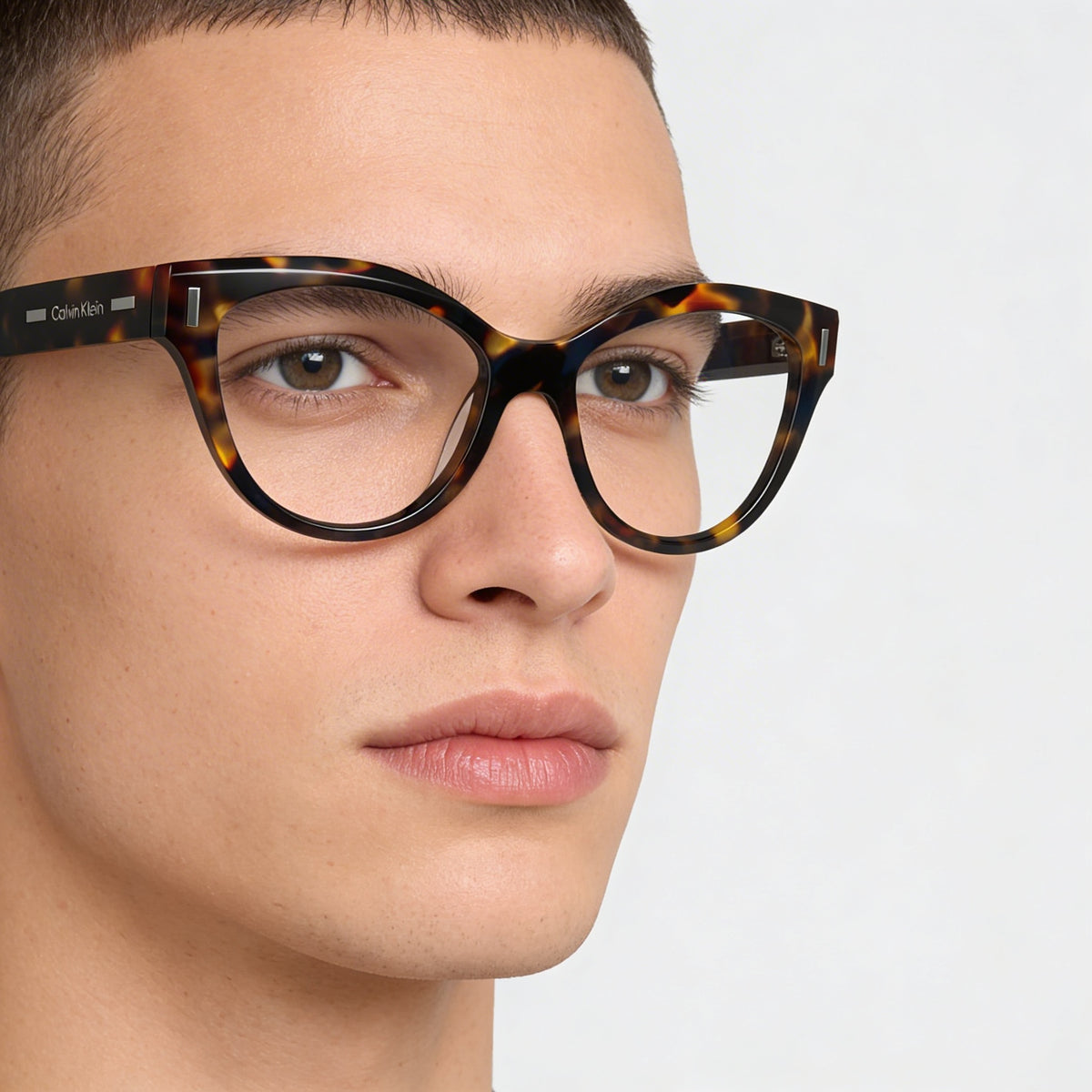 Calvin Klein CK23541 Blue Havana Cat Eye Eyeglasses Unisex, 53mm, Photo 5