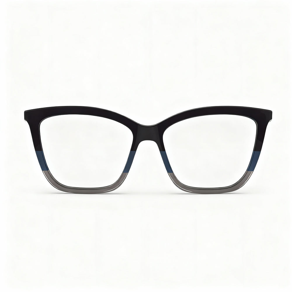 Calvin Klein CK23545 Square Eyeglasses Unisex — side view, Black Acetate temples