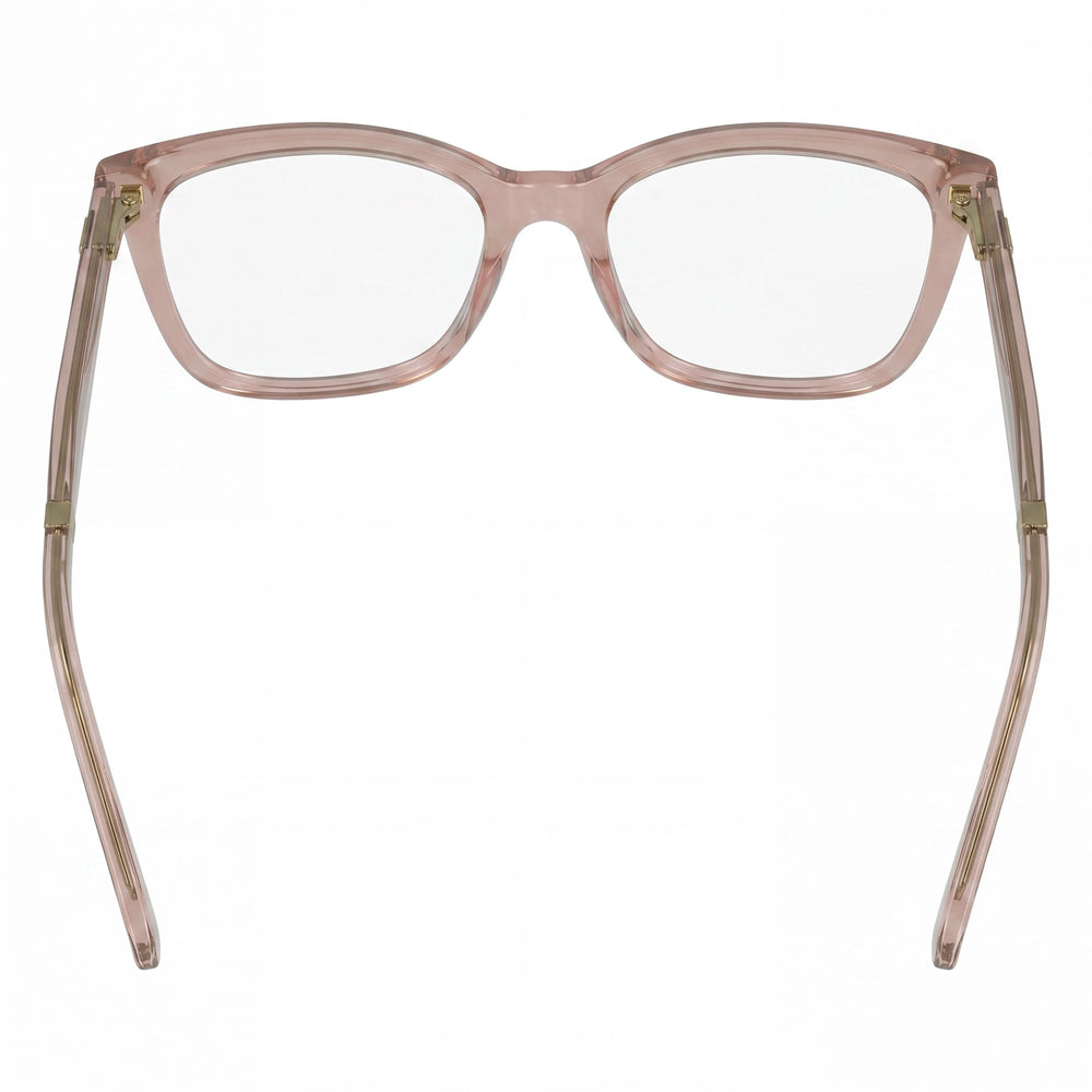 Calvin Klein CK23545 Cat Eye Eyeglasses Women — side view, Brown Acetate temples