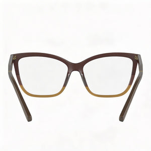 Calvin Klein CK23545 Rectangle Eyeglasses Unisex — side view, Brown Acetate temples