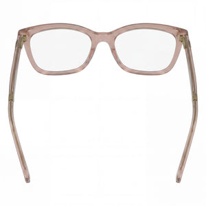 Calvin Klein CK23545 Square Eyeglasses Women — side view, Brown Acetate temples