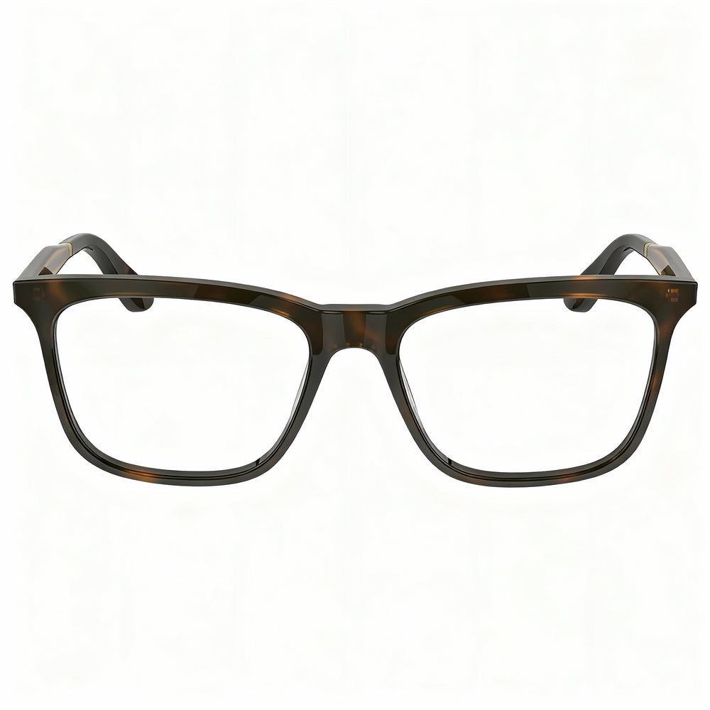 Calvin Klein CK23547 Square Eyeglasses Unisex — side view, Havana Acetate temples