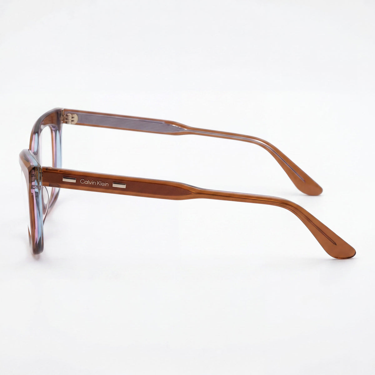 Gafas Calvin Klein CK24517 marrón/azul estilo ojo de gato para mujer, 52 mm, Photo 3
